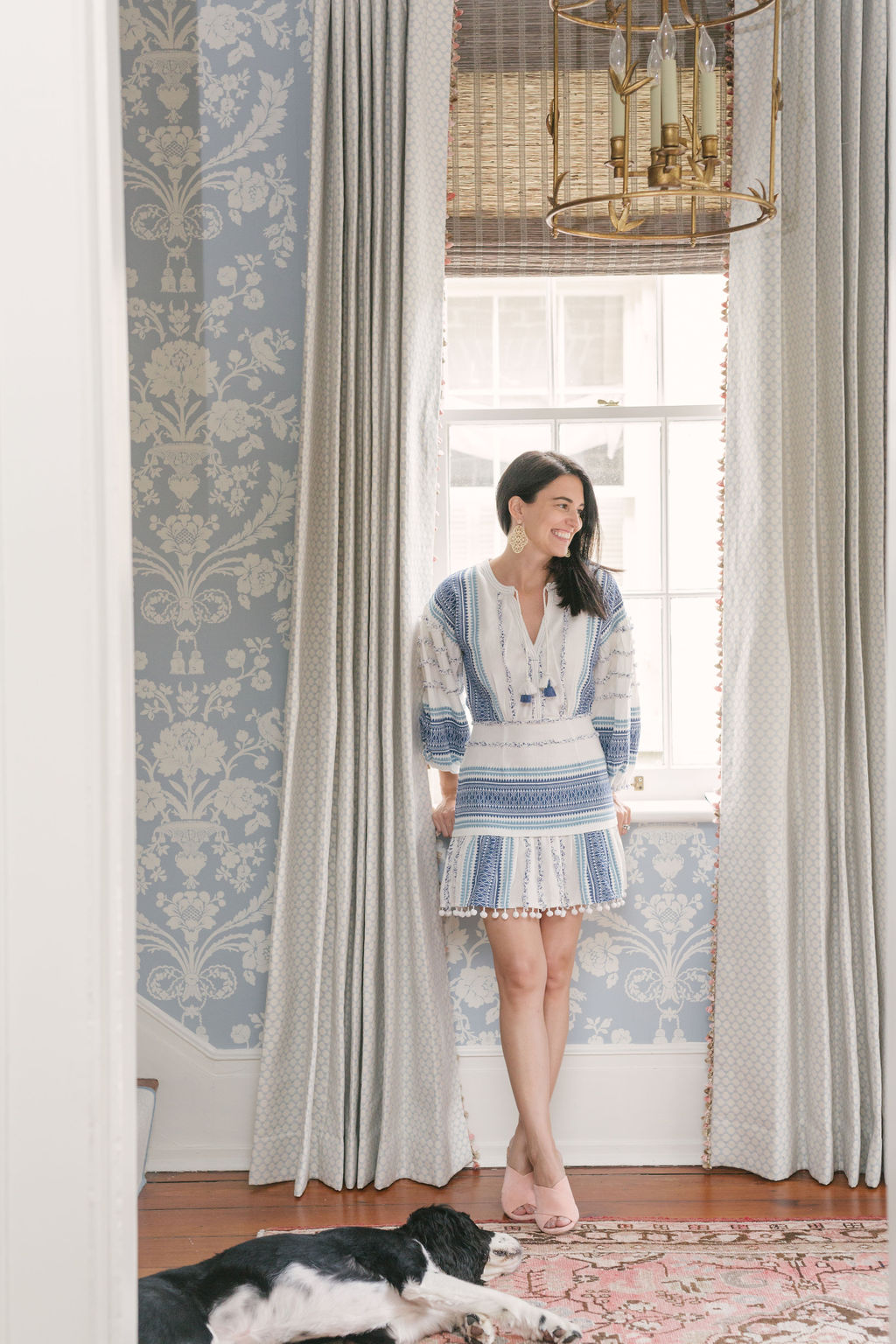 Blue and White Dress