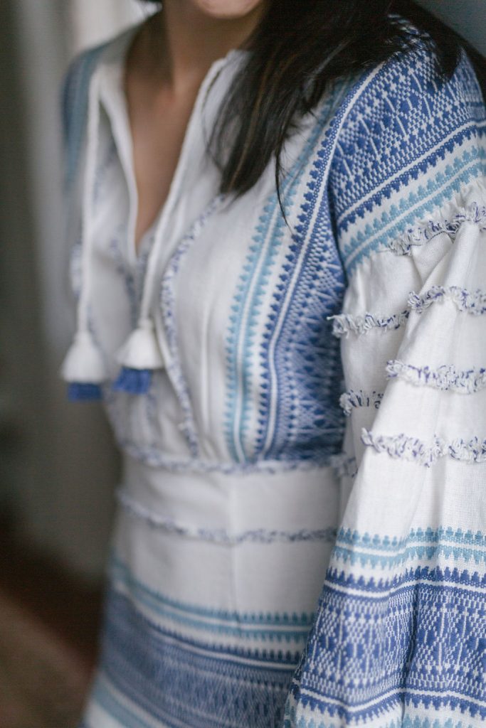 Blue and White Dress