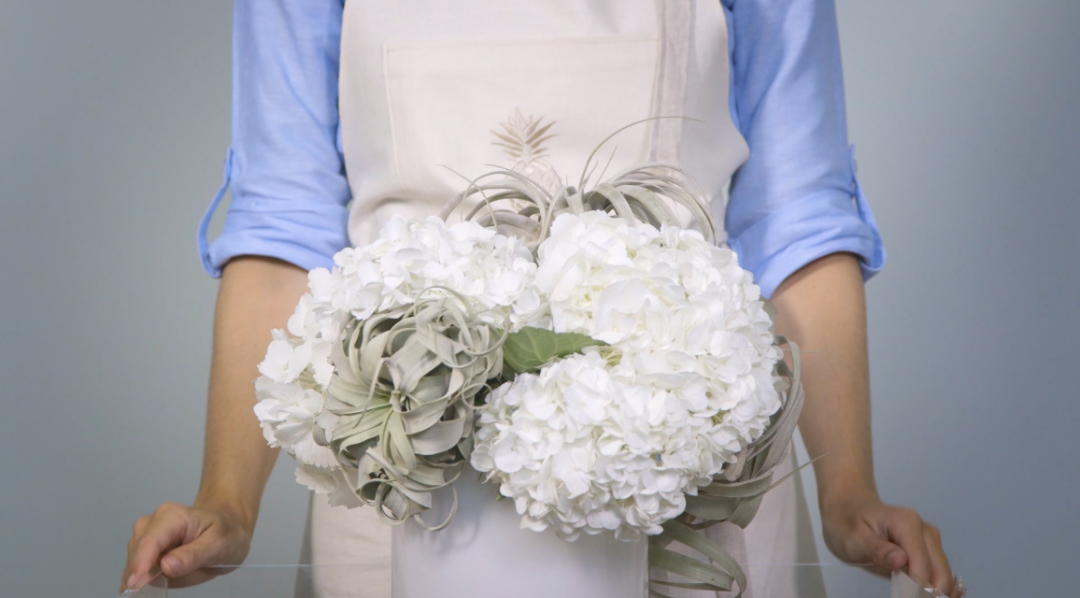 DIY Airplant and Hydrangea Arrangement